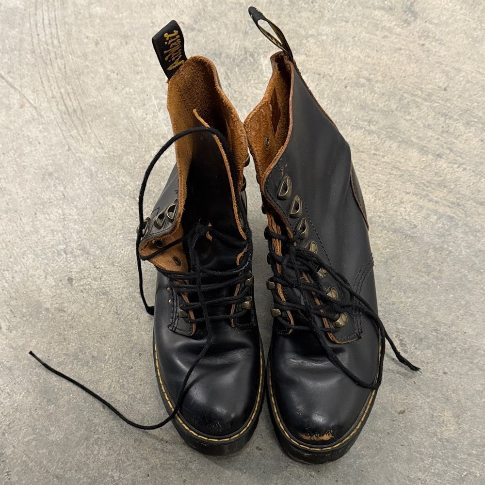 Dr. Martens Black and Brown Leather Boots